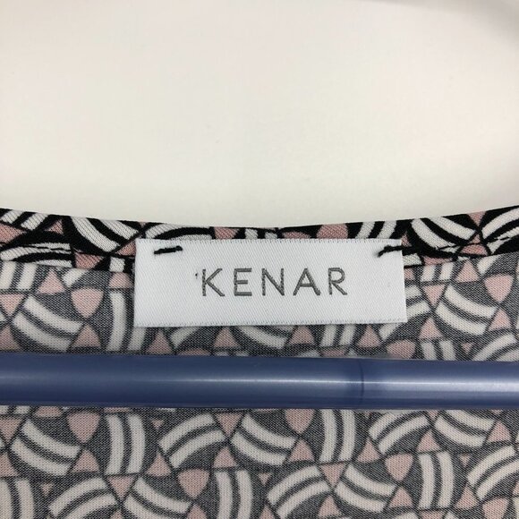 Kenar black white pink abstract tank top with flattering cross  cross in front M - Picture 3 of 15